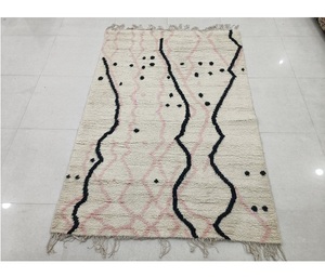Authentic Moroccan Handwoven Wool Silk Area Rug Set with Square Floor Cushions – Custom Geometric Soft Durable Unique <b>Carpet</b> - Product Image 1