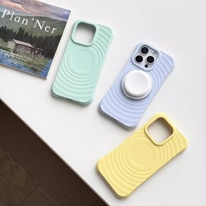 Suitable for iPhone 17 case, new simple silicone wavy magnetic full-cover shockproof <b>phone</b> case - Product Image 3