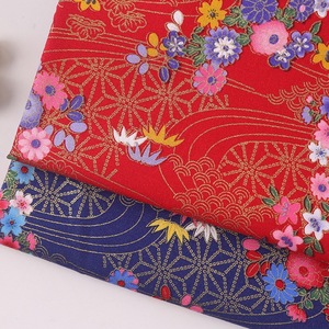 Gran oferta 150cm * 100cm Japón algodón pequeño Floral puro algodón rojo azul marino para Gament vestido tela textil para el hogar - Product Image 5