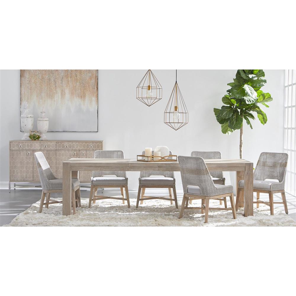 Restaurant home dining room furniture aluminum rope weave solid wood base dining chairs