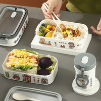 Boîte à lunch pour enfants à prix avantageux, de haute qualité, avec poignée, 2 étages, chauffe-aliments en plastique pour micro-ondes, boîte à lunch bento