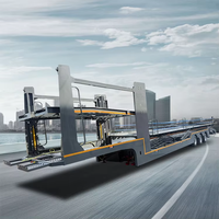 Vente directe usine : Semi-remorque porte-voitures double pont en acier 8/10 unités avec suspension pneumatique à 3 essieux pour le transport de voitures et de conteneurs