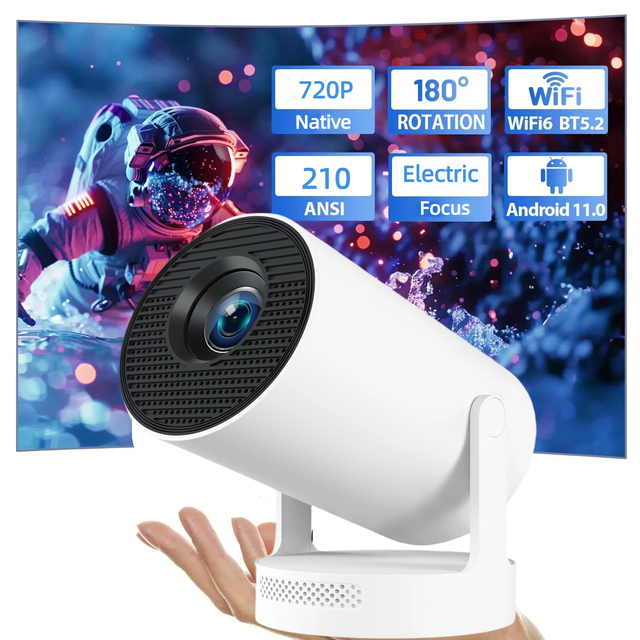 Wholesale OEM HY300 Plus Hd Home Theater Smart Projector 210ANSI Lumens Android 11.0 Dual WIFI BT Smart Outdoor Mini Projector
