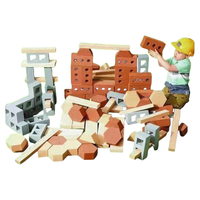 Venta al por mayor de espuma EVA rojo marrón niños bloques de construcción entrelazados patio de juegos y construcción juguete sensorial para niños