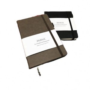 Carnet en cuir A5 avec couverture rigide et bande élastique, logo personnalisé - Product Image 3