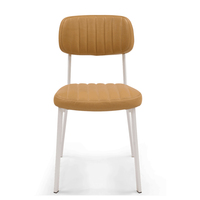 Nouvelle chaise de salle à manger en métal moderne de haute qualité pour café, hôtel, restaurant, salon, chaise en PU avec cadre blanc