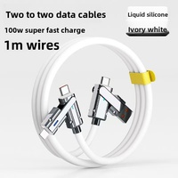 Cable de blindaje trenzado de PVC 2 en 2 DE CARGA súper rápida 120W Aleación de Zinc 4 en 1 para USB tipo C