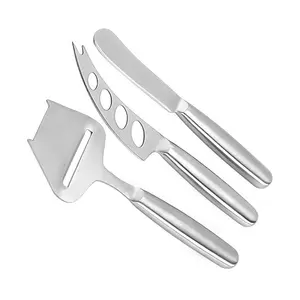 Juego de cuchillos de acero inoxidable de Metal de alta calidad, rebanador de queso con cuchillo de mantequilla, 3 piezas