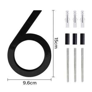 <span class=keywords><strong>Alphabet</strong></span> en acier acrylique 3d pvc, numéro or noir, vente en gros, numéro de porte moderne, numéro de maison flottant, lettre - Product Image 3