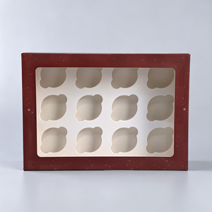 Christmas Paper Cupcake <b>Box</b> Window <b>Bakery</b> Packaging Gift Cake <b>Box</b> - Product Image 2