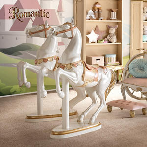 Классическая кровать-чердак в европейском стиле «Замок», элегантная, белая, из массива дерева, с резным декором в форме лошади, увеличенного размера, для спальни - Product Image 4