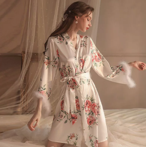 Comfortable Women's Two-Piece Solid Spring Sleepwear Set Customizable V-neck Drawstring Closure Long Sleeves Breathable