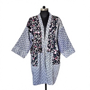 Reversible Boho Floral Printed Open-Front <b>Kimono</b> Two-Sided Ethnic Shrug <b>Jacket</b> ODM Spring Breathable Cotton - Product Image 2