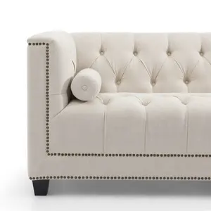 고전적인 현대 고대 가정 가구 직물 Tufted 낮은 팔 작풍 2 Seater 거실 소파