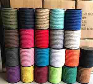 Lacets de chaussures en coton de 6 mm de couleur personnalisée, cordon plat de 8 mm, corde en coton épaisse ronde de 10 mm, lacets torsadés pour chaussures Dunk - Product Image 2