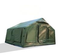 Tente de camping gonflable automatique portable en coton de 12,96 m², tente de luxe pour le glamping, résistante au vent, imperméable, résistante au froid, tente d'extérieur