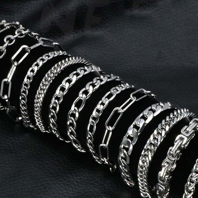 DAIHE Customizable Stainless Steel Bracelet Friendship Hip Hop Punk Trend Bracelet