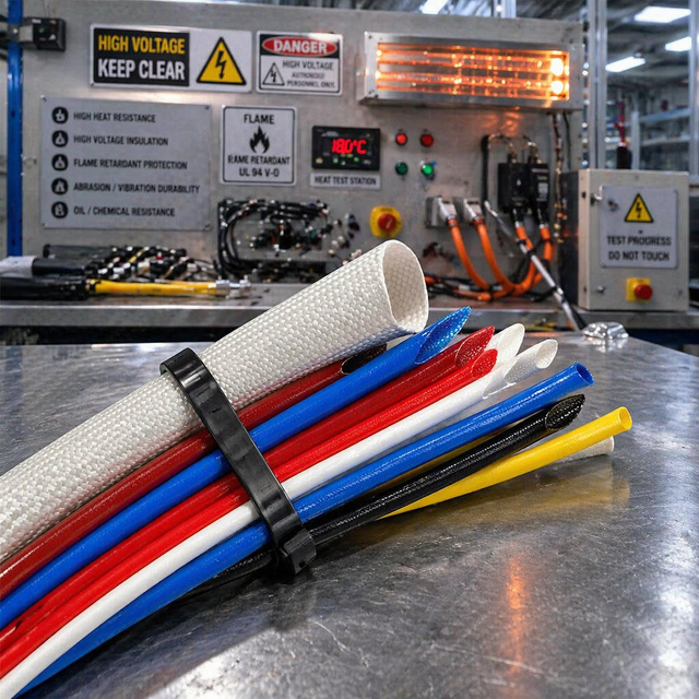 High Temperature Insulation Fire Sleeve Silicone Rubber Fiberglass Tube Glass Fiber Heat Resistant Sleeve
