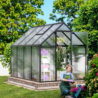 Serre de jardin extérieure moderne en aluminium facile à assembler, panneaux en polycarbonate, écologique, anti-rongeurs, revêtement poudré