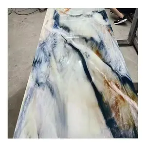 3D High Glossy 4x8 Pvc Marble Sheet For Interior Wall Decoration Good Quality Uv Marble Panel