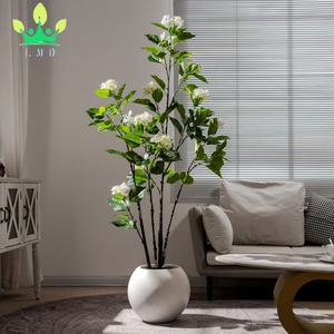 Fiori blu in vaso decorazioni in vaso albero artificiale alberi di bouganville 6ft pianta ufficio matrimonio piante da casa con tronco di legno - Product Image 6