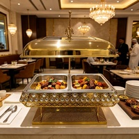 Luxuriöses Edelstahl-Gold-Chafing-Dish-Buffet-Set 9L/6L Buffet-Speisenwärmer Chafing Dish für Hotel, Hochzeit, Restaurant, Catering
