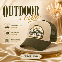 Casquette Trucker en Daim à Visière Courbe avec Patch 3D Personnalisé pour Randonnée en Plein Air