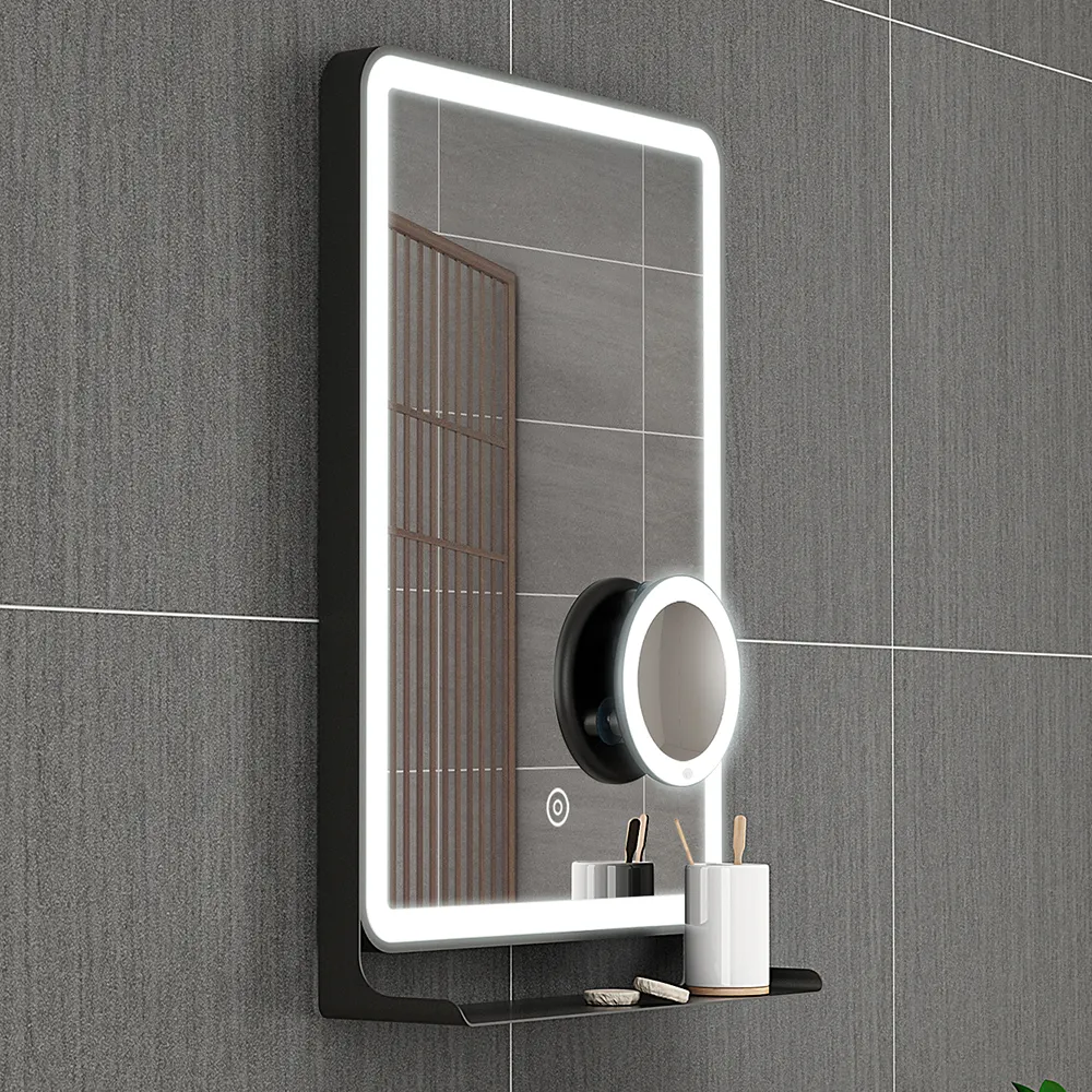 Specchio da bagno Touch Screen con mensola da bagno Led Smart specchio da bagno specchio da parete