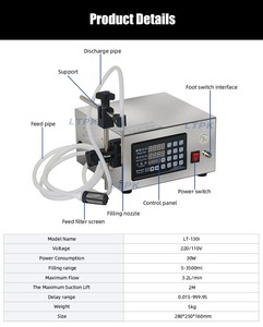 Macchina Semiautomatica di Alta Precisione per Imbottigliamento Liquidi in Bottiglie di Plastica e Vetro, Vendita Diretta dalla Fabbrica <span class=keywords><strong>LT</strong></span>, Ideale per Piccole Imprese di Acqua e Alcol - Product Image 2