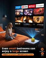 Mini projecteur type-c charge 4K Android 13 Portable à courte portée Home cinéma lampes LED lentille de mise au point