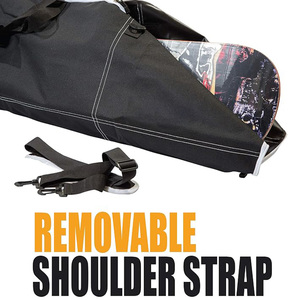 Bolsa plegable para tabla de snowboard, bolsa para botas, combo 2 en 1, funda de viaje sin acolchado, correa de hombro desmontable, compatible con tablas de hasta 165 cm, unisex, color negro - Product Image 3