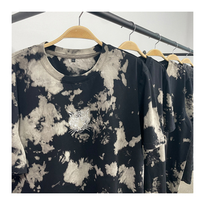 T-shirt OEM délavé, épais, noir, coupe oversize, vente en gros, pour hommes, broderie, délavé à l'acide, vintage, personnalisé - Product Image 1