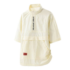 T-shirt en toile à manches courtes de haute qualité avec logo personnalisé, pour homme, été 2025, nouveau, uni, ODM, décontracté, ample, respirant, tendance Joker - Product Image 5