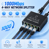 Répartiteur Ethernet 1000 Mbps 1 vers 4 RJ45, Distributeur LAN Gigabit, Prise en charge de plusieurs appareils en ligne