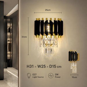 Lámpara de pared acrílica moderna, metal negro dorado, decorativa para interiores, para dormitorio, sala de estar, hotel, E27, 2W, 3000K, 4500K, 6000K - Product Image 4