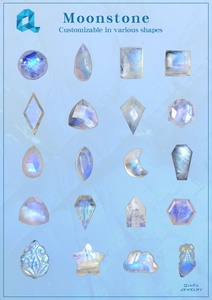 Chất Lượng Cao Màu Xanh Cầu Vồng Moonstone Tự Nhiên Mịn Hình Bầu Dục Cabochon Cắt Tùy Chỉnh Của Nhãn Hiệu Đồ Trang Sức Với Loose Đá Quý - Product Image 6