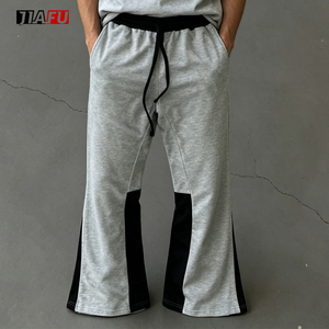 Nouveau pantalon de jogging Y2K tendance de haute qualité pour hommes, coupe évasée empilée, pantalon cargo personnalisé, survêtement homme avec blocs de couleur - Product Image 2