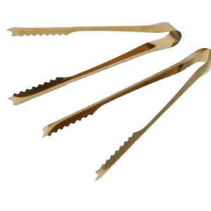 Cuillère à fourchette polie en or argenté BBQ et pinces de cuisson pour ustensiles de cuisine antiadhésifs Pince à steak élégante robuste et antidérapante - Product Image 2