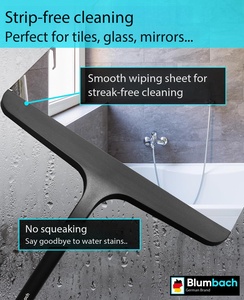 Escobilla de ducha para ventana y baño con soporte, 28 cm de ancho, escobilla de silicona con núcleo metálico - Product Image 5