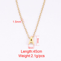 Collar con colgante de letras mayúsculas minimalista de acero inoxidable personalizado chapado en oro 18K Nombre de pareja collar con letras iniciales para regalo