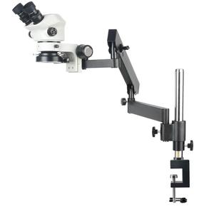 Kit de <span class=keywords><strong>Microscope</strong></span> binoculaire stéréo à lentille continue 7X-45X avec support de bras articulé de serrage avec lumière annulaire LED - Product Image 4