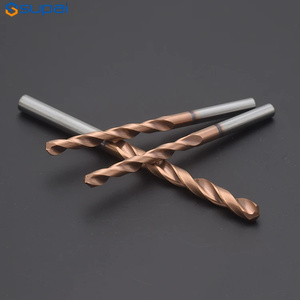 Thép không gỉ chế biến gỗ Độ chính xác cao 2 Sáo cacbua Lớp phủ đồng xoắn CNC khoan bit HRC 45 55 60 65 cho gia công kim loại - Product Image 1