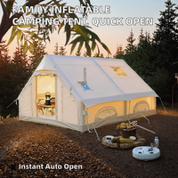 Tente de camping gonflable de 12 m² pour 6 à 8 personnes, tissu Oxford 420D haute résistance, installation rapide, autoportante, colonne d'air, glamping