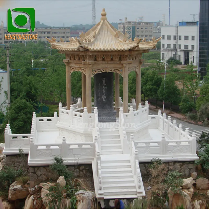 Chinesische Art Luxus Garten Feature Dekoration Naturstein Marmor Pavillon Pagode