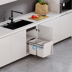 Contenitore per Rifiuti Riciclabili da <span class=keywords><strong>Cucina</strong></span> Sotto il Bancone 36L con Cestino <span class=keywords><strong>Estraibile</strong></span> - Product Image 1