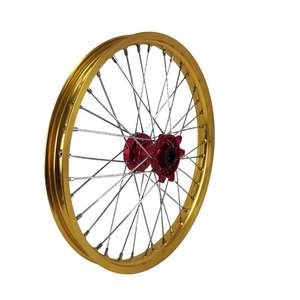 Offre Spéciale Fit EXC <span class=keywords><strong>CRF</strong></span> <span class=keywords><strong>2022</strong></span> 21/19/18 pouces jeu de roues jantes dorées moyeux rouges roues de motocross - Product Image 4