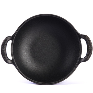 กระทะเหล็กหล่อพร้อมฝาแก้ว 38 ซม. ด้ามจับคู่ ไม่เคลือบสารเคมี หม้อตุ๋นสำหรับทำอาหาร - Product Image 2