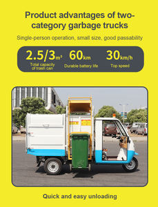 Camion à déchets populaire 2.5 CBM poubelle tricycle à chargement latéral Tricycle à ordures électrique automatique - Product Image 6