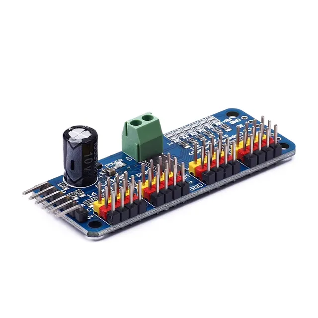 Custom PCA9685 16 Channel 12 bit PWM Servo Motor Driver I2C IIC Module for MG90S SG90 MG995..