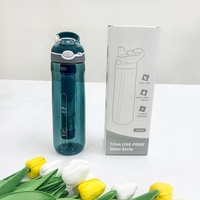 Bouteille d'eau potable portable sans BPA de 750 ml avec filtre à paille intégré, filtre à eau pour l'extérieur